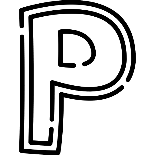 P writing shapes letter p icon
