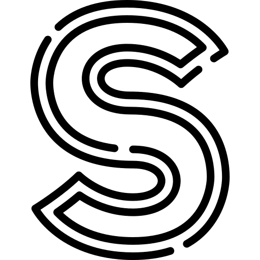 S alphabet typographical s icon