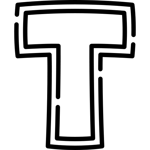 T shapes t alphabet icon