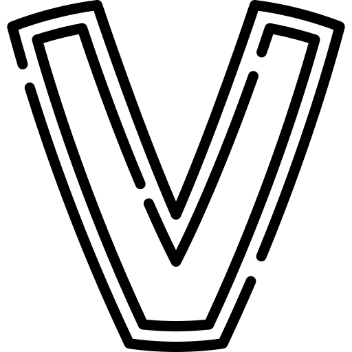 V letter v alphabet consonant icon