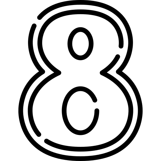 Eight interface eight buttons icon