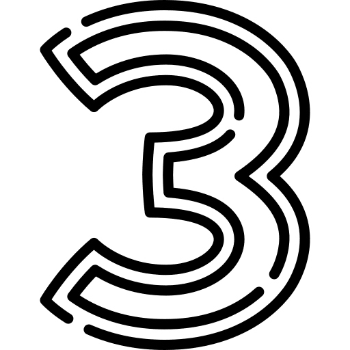 Three three number buttons icon