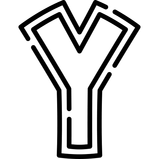 Y y typographical abecedary icon