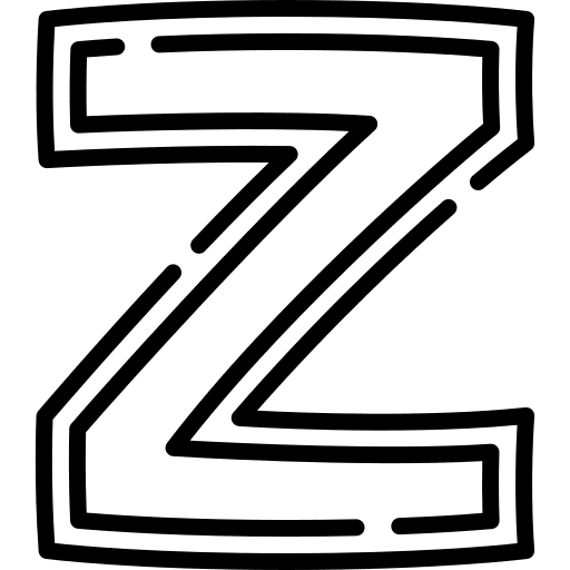 Z typographical education shapes and symbols icon