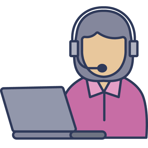 Customer service agent woman help desk customer service icon