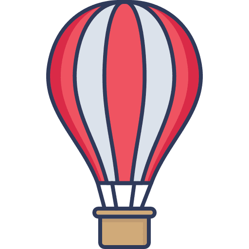 Air balloon trip hot air balloon transportation icon