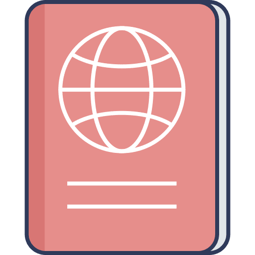 Passport flight travel pass icon