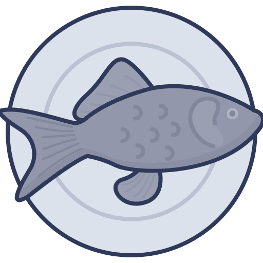 Plate food and restaurant fish plate icon