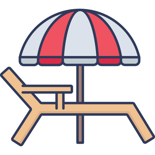 Beach chair summertime holidays umbrella icon