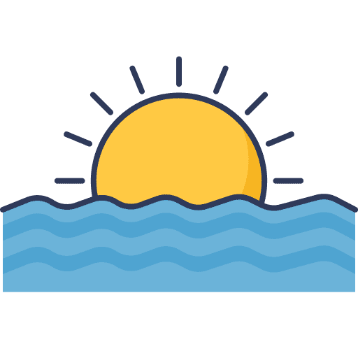 Sunset sun sunrise beach icon