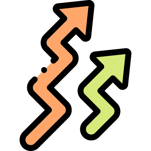 Arrows diagonal top right arrows icon