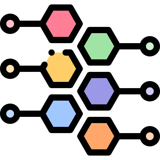 Hexagons graph chart hexagons icon