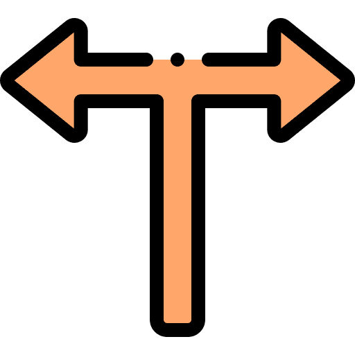 T junction regulation arrows signaling icon