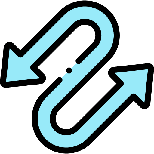 Curve orientation diagonal symbol icon