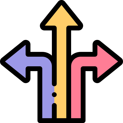 T junction infographic flexibility all directions icon