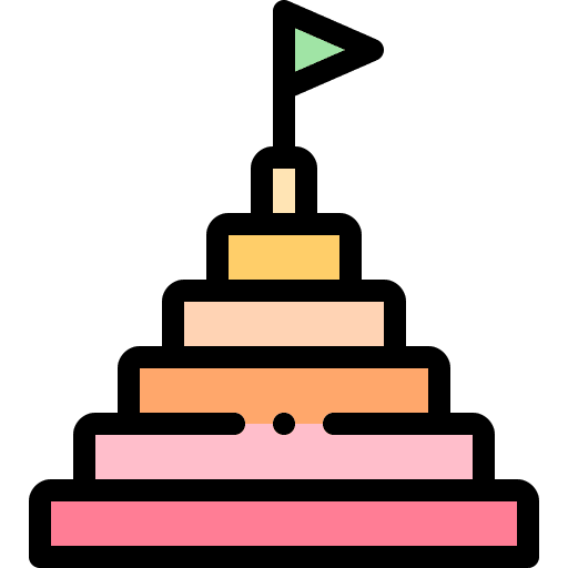 Pyramid chart achievement pyramid chart flag icon