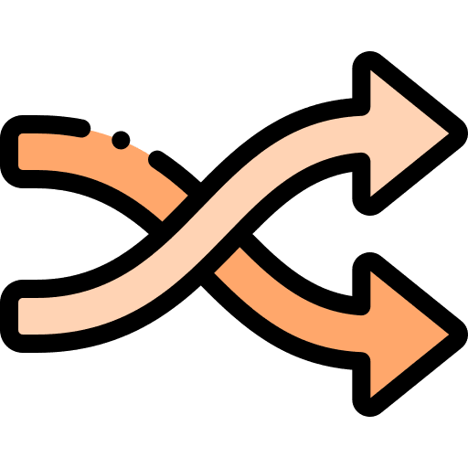 Shuffle multimedia option arrows substitute icon