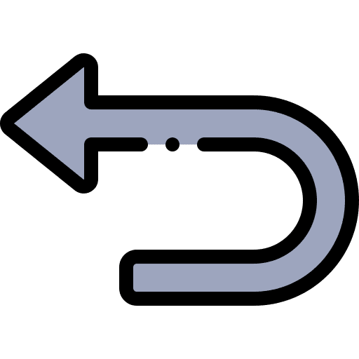 Turn left navigate way arrows icon