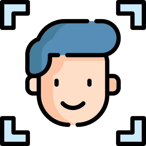 Face recognition technology scan electronics icon