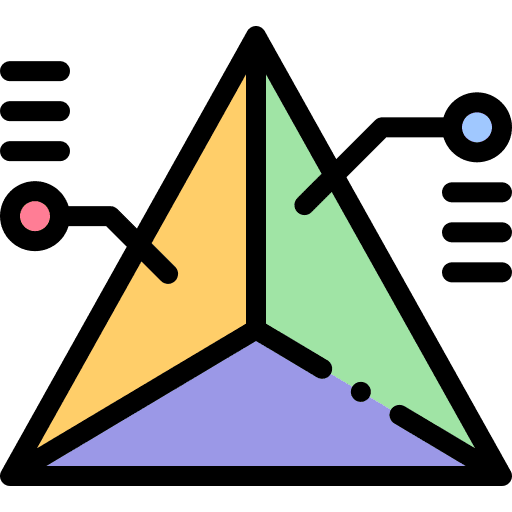 Pyramid chart business and finance analytics pyramid chart icon