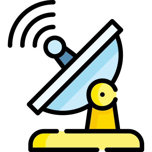 Radio antenna parabolic radar wireless connectivity icon