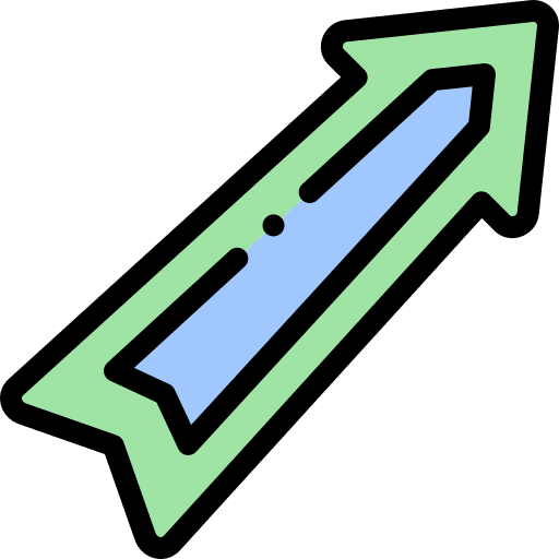 Up right arrow sign arrows direction icon