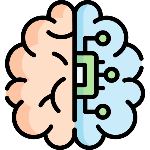 Artificial intelligence connection electronics robotics icon