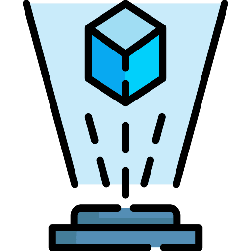 Hologram geometric shape electronics digital icon