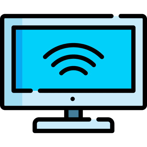 Smart tv monitor wifi television icon