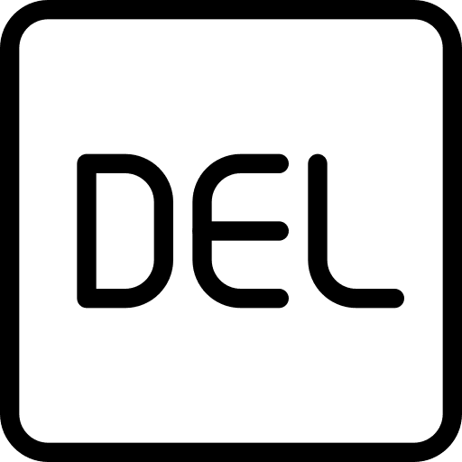 Delete tool computer hardware keyboard icon