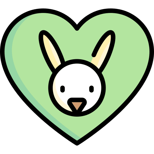Cruelty free vegan heart animal icon
