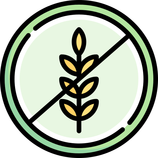 Gluten free signaling wheat grain allergen icon