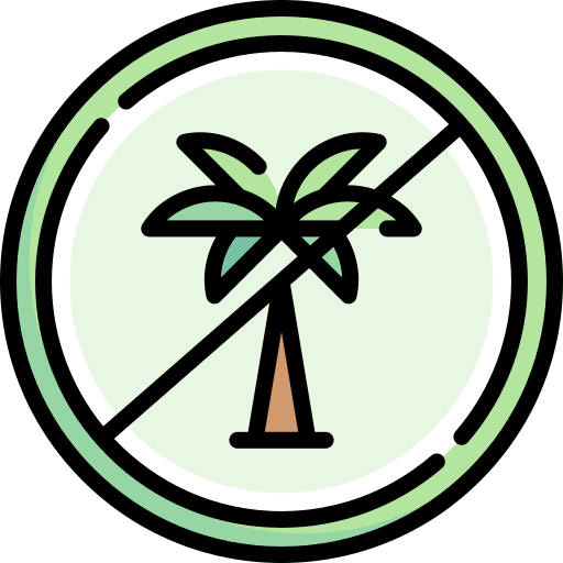 Palm oil free prohibition forbidden palm icon