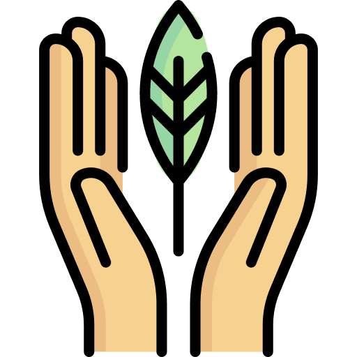 Hands nature plant leaf icon