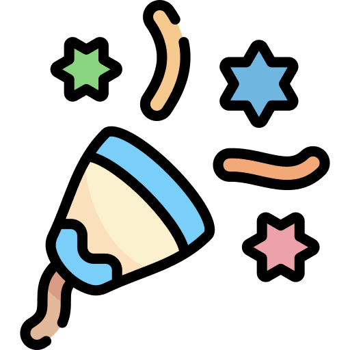 Confetti fun party birthday icon