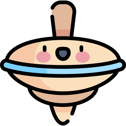 Spinning top toy kid and baby game icon