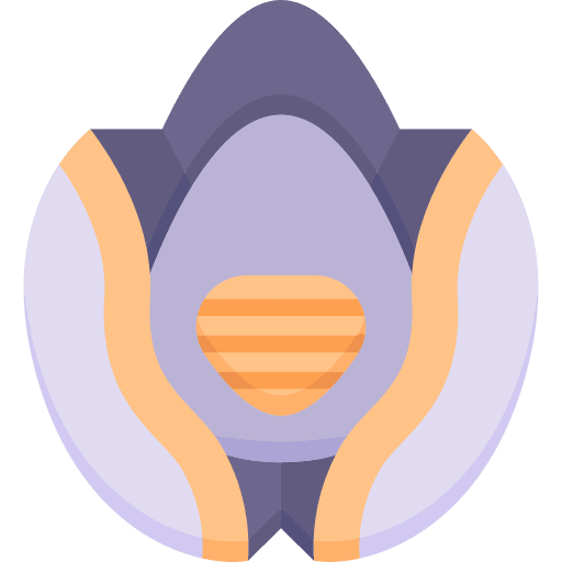 Gas mask contamination half asbestos icon