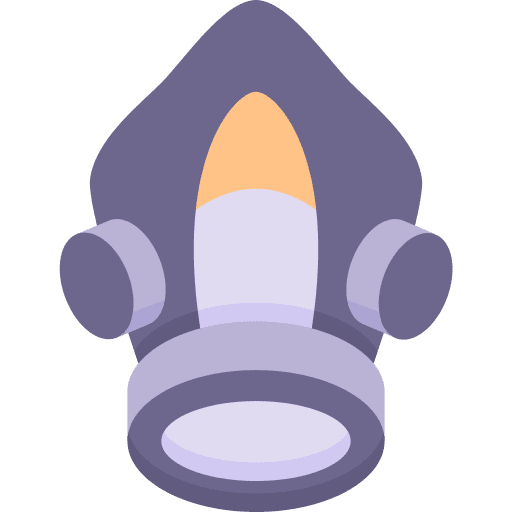 Gas mask face mask security contamination icon