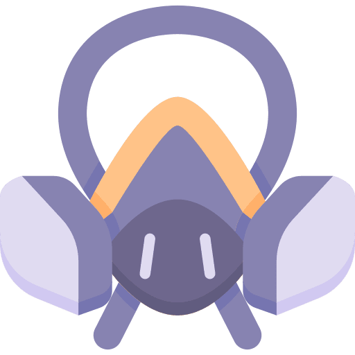 Gas mask paint protection security icon