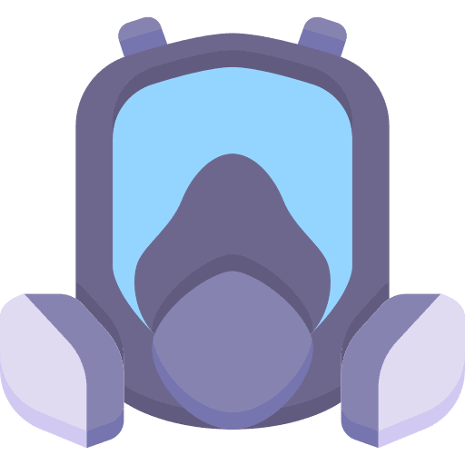 Gas mask security contamination safety icon