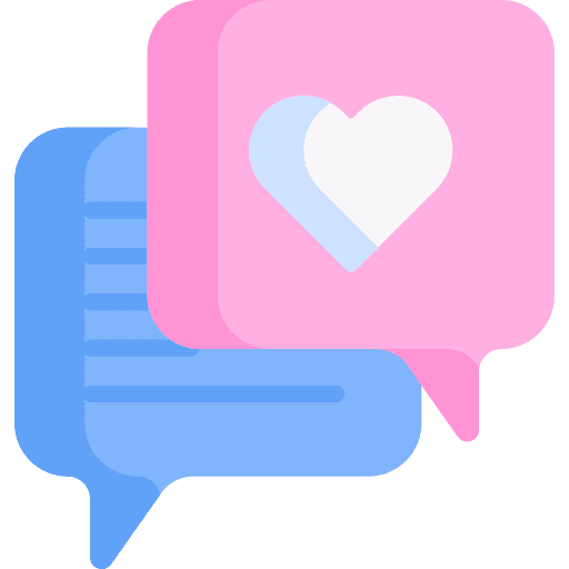 Chat heart chat compliment icon