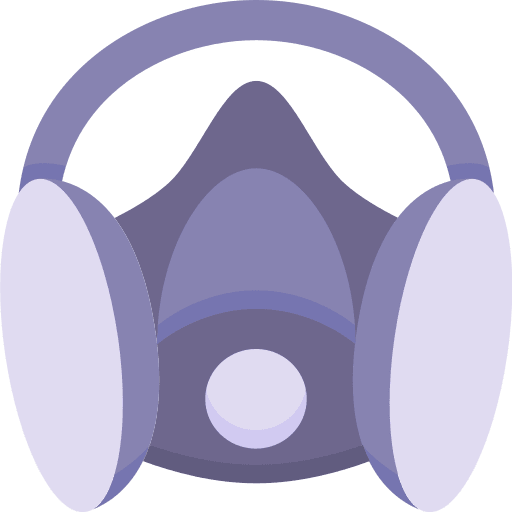 Gas mask safety protection contamination icon
