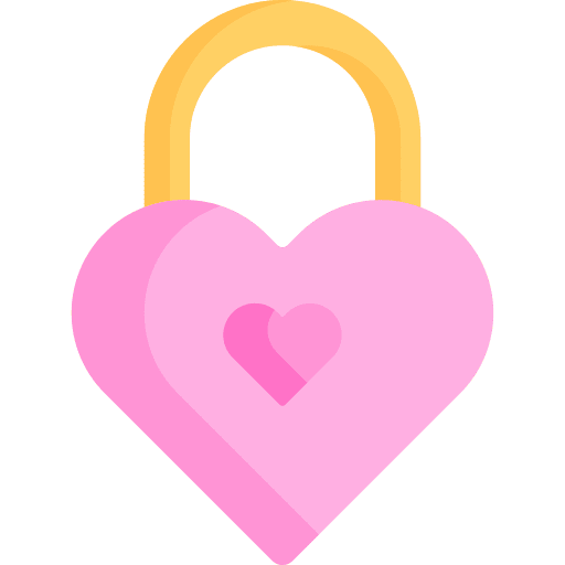 Padlock heart lock secure heart icon