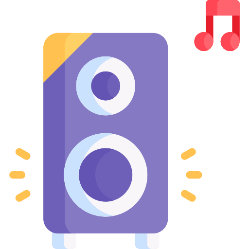 Speaker electronics music and multimedia audio system icon