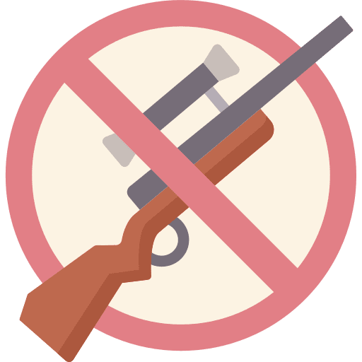 No hunt protected rifle area icon