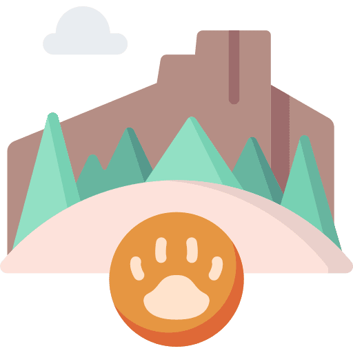 Wild life forest mountain environment icon
