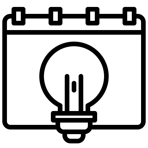 Calendar bulb technology idea icon