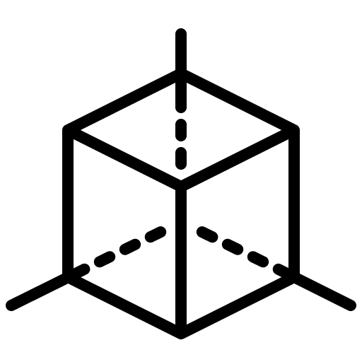 Cube shapes and symbols cube thinking icon