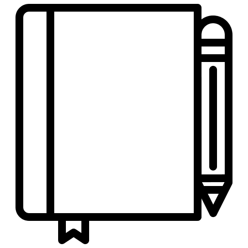 Notebook education research process icon