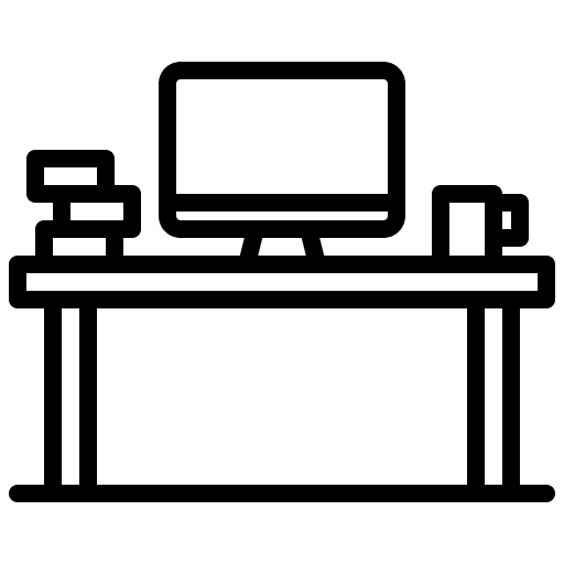 Work station furniture and household work station computer icon